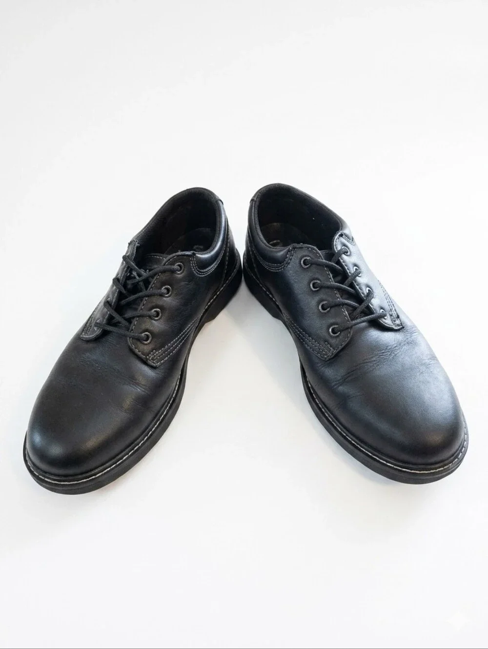 Dr Martens Low Oxford Industrial Black Leather Alloy Steel Toe Work Shoe M11-W12